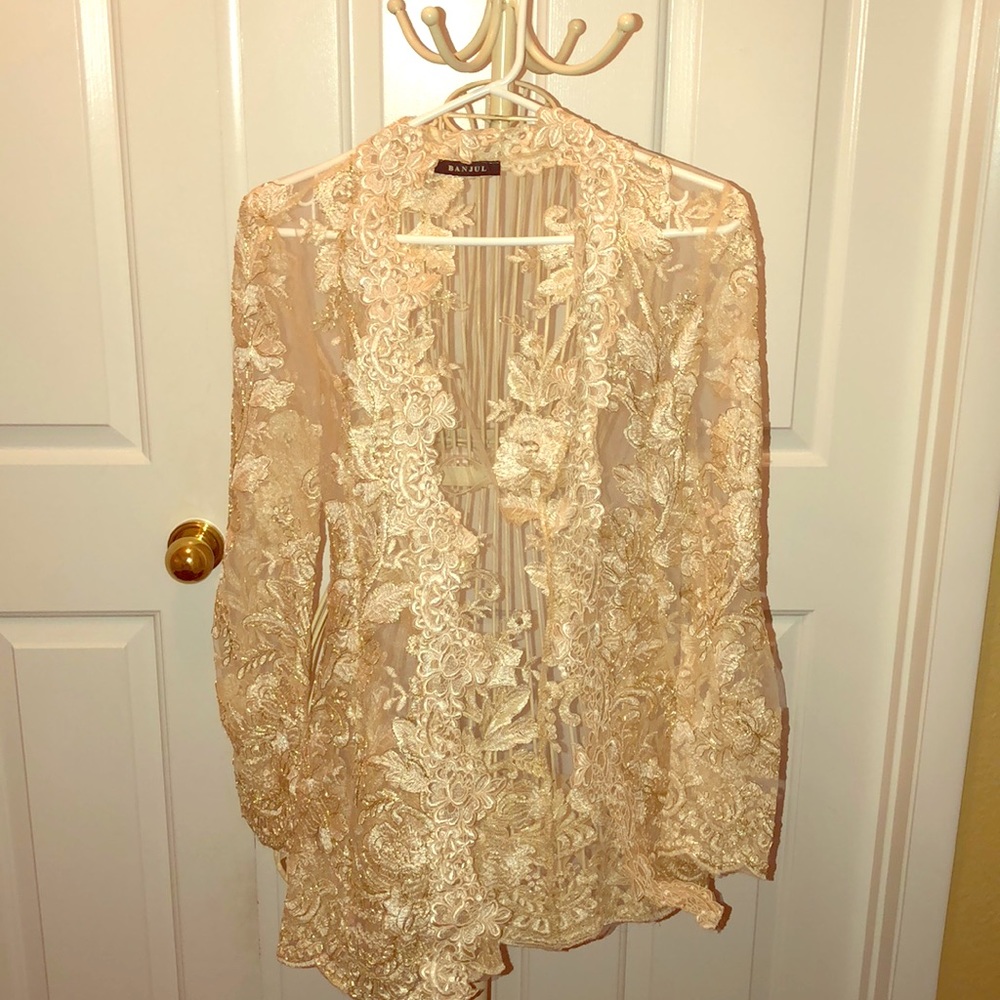 Beautiful embroidered lace two piece set